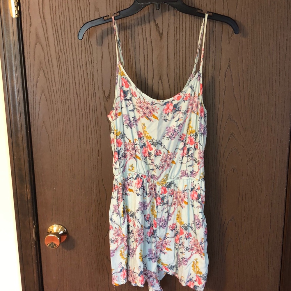 Light blue floral summer romper